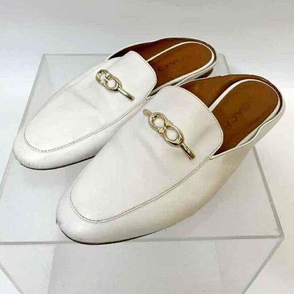 Coach Women White Loafer Mule Flats Slip on Slide in  - Size 6 - Picture 1 of 9